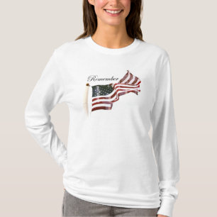 十字付きアメリカ国旗 – 落ちた Tシャツ