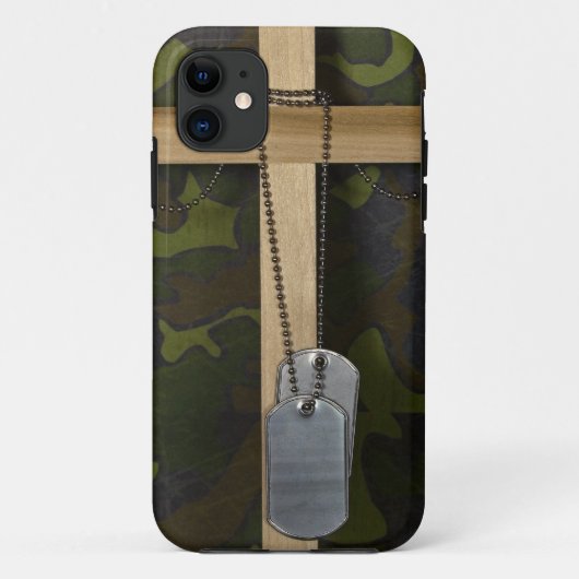 十字付き犬のタグ Case-Mate iPhoneケース (裏面)