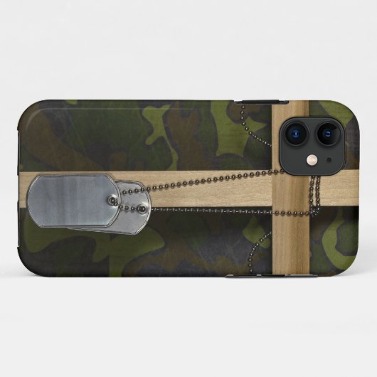 十字付き犬のタグ Case-Mate iPhoneケース (裏面(横))