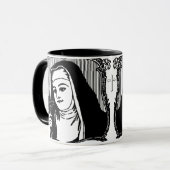 十字伝統的架に習い慣れたカトリック尼僧 マグカップ (正面左)