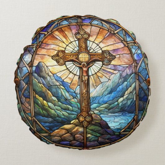 十字円枕 ラウンドクッション (正面)