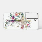 十字十字十字十字十字架クリスチャン・イエス神グラフィックアート SAMSUNG GALAXYケース (裏面横)