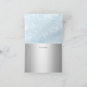 十字及びレースの弓青い洗礼のサンキューカード サンキューカード (内部)