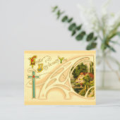 十字及びヴィグネットの宗教イースター シーズンポストカード (スタンド正面)