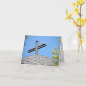 十字及び鳩のメッセージカード カード (黄色い花)