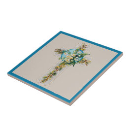 十字型と花型セラミックタイル タイル