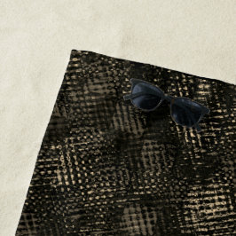 十字型のスクラッチまたはダークブラウンの立方体を含む正方形 ビーチタオル