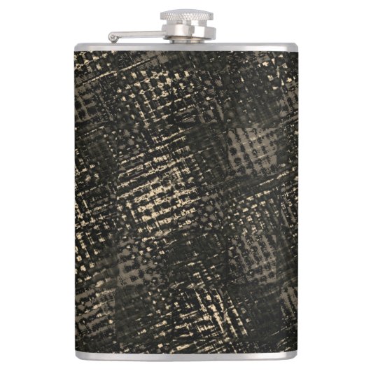 十字型のスクラッチまたはダークブラウンの立方体を含む正方形 フラスク (正面)