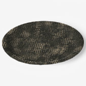 十字型のスクラッチまたはダークブラウンの立方体を含む正方形 ペーパープレート (アングル)