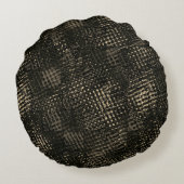 十字型のスクラッチまたはダークブラウンの立方体を含む正方形 ラウンドクッション (裏面)