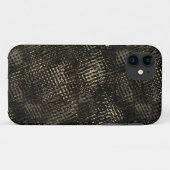 十字型のスクラッチまたはダークブラウンの立方体を含む正方形 Case-Mate iPhoneケース (裏面(横))