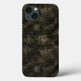 十字型のスクラッチまたはダークブラウンの立方体を含む正方形 iPhone 13ケース