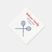 十字型スカッシュのラケット青 スタンダードカクテルナプキン (角)