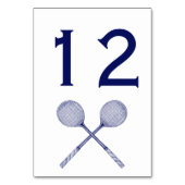 十字型スカッシュのラケット青 テーブルナンバー (裏面)