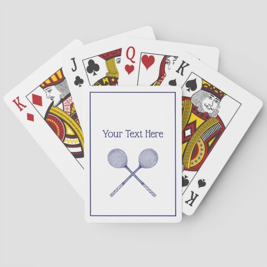 十字型スカッシュのラケット青 トランプ (裏面)