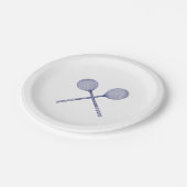 十字型スカッシュのラケット青 ペーパープレート (アングル)