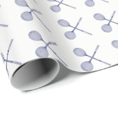 十字型スカッシュのラケット青 ラッピングペーパー (ロールコーナー)