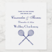 十字型スカッシュのラケット青 ワインラベル (シングルラベル)