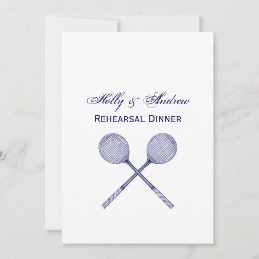 十字型スカッシュのラケット青 招待状 (正面)