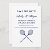 十字型スカッシュのラケット青 招待状 (正面/裏面)