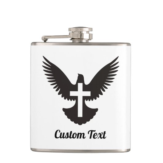 十字型フラスコで鳩 フラスク (正面)