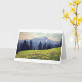 十字山吉田宏木版画 カード (黄色い花)