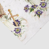 十字形とクレマティスの花を持つ天使 薄葉紙 (詳細)