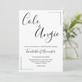 十字形のミニマル結婚式招待状縁ど 招待状 (スタンド正面)