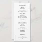 十字形のミニマル結婚式 プログラム縁ど (裏面)