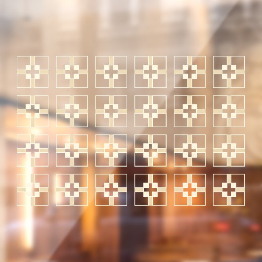 十字形の四角いタイル窓の固定 ウィンドウサイン (シート2)