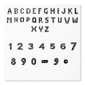 十字数字 | 黒いはっきりした数字のアート 壁紙 (正面)
