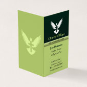 十字林緑縦折り曲げ鳩 名刺 (外部)