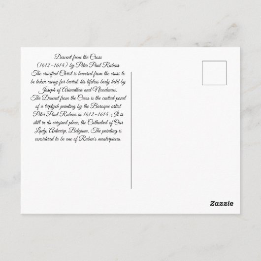 十字架からの降下 ポストカード (裏面)