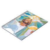 十字架でイエス白熱［赤熱］光を放つ様を幸せ ノートブック (左側)