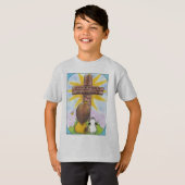 十字架でライオンと子羊 Tシャツ (正面フル)
