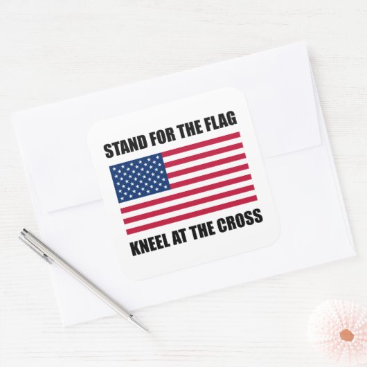 十字架で旗を練るためのスタンド スクエアシール (封筒)
