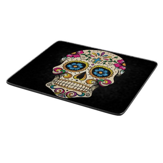 十字架で死んだ砂糖スカルの日 カッティングボード (角)