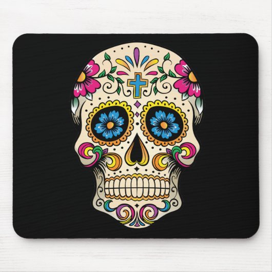 十字架で死んだ砂糖スカルの日 マウスパッド (正面)