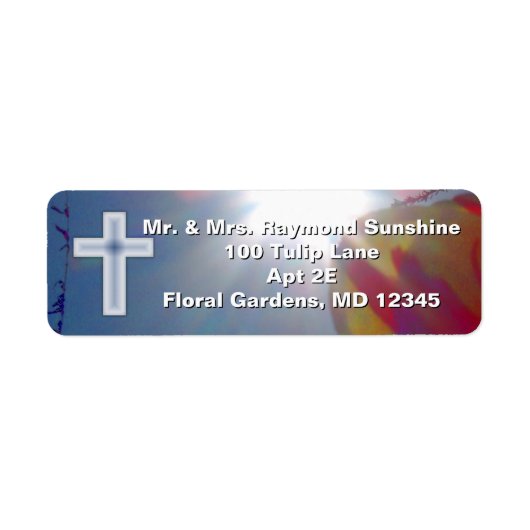 十字架で空のバプテスマを求める ラベル (正面)