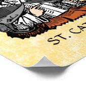 十字架で覆われたハートを持つシエナの聖キャサリン ポスター (角)