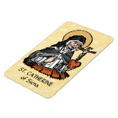 十字架で覆われたハートを持つシエナの聖キャサリン マグネット (左側)