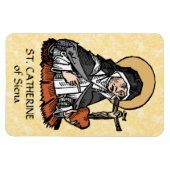 十字架で覆われたハートを持つシエナの聖キャサリン マグネット (横)