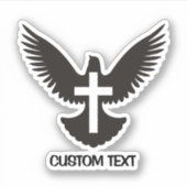 十字架で鳩 シール (正面)