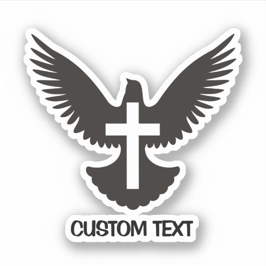 十字架で鳩 シール (正面)