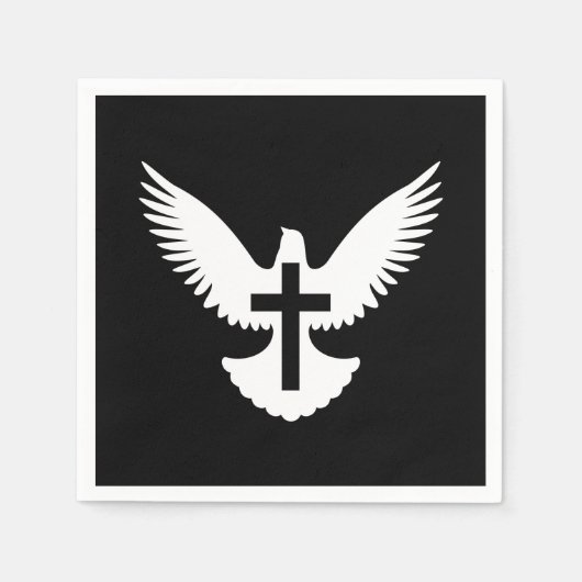 十字架で鳩 スタンダードカクテルナプキン (正面)