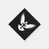 十字架で鳩 スタンダードカクテルナプキン (角)