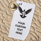 十字架で鳩 ビーチタオル