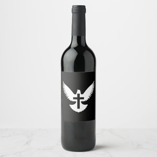 十字架で鳩 ワインラベル (正面)