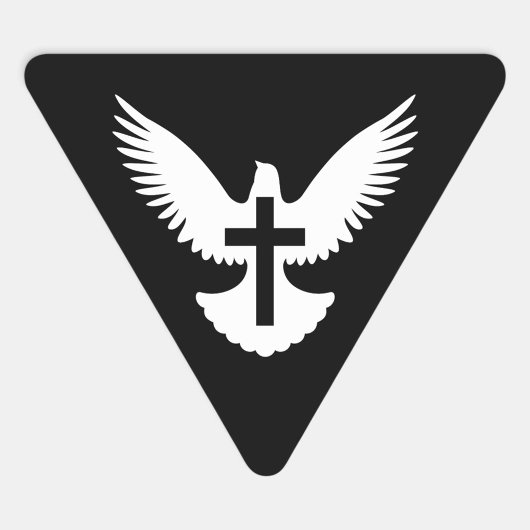 十字架で鳩 三角形シール