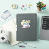 十字架とともに神を賛美するキリスト教の名言 シール (iPadカバー)